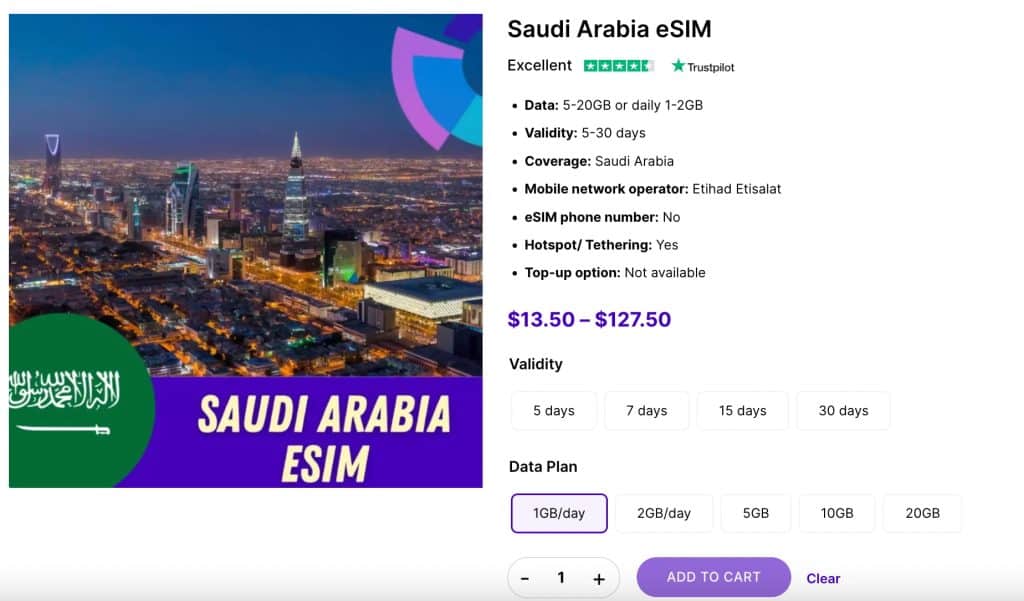 6. Gigago eSIM – بديل للحصول على الإنترنت في المملكة العربية السعودية باستخدام هاتفك المحمول