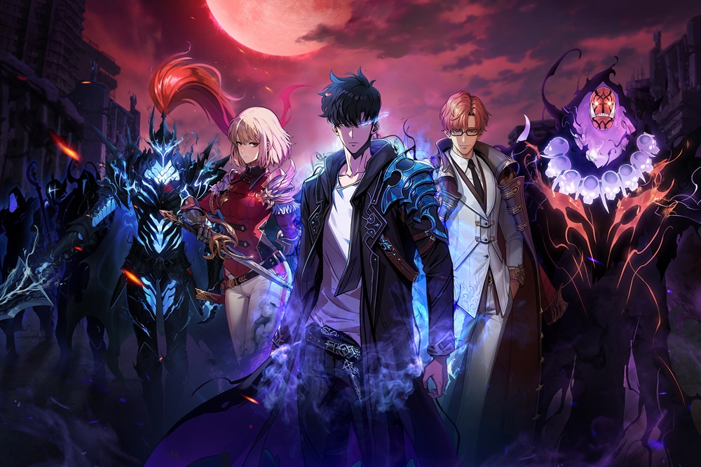 ▲ (From left) Shadow Igris, hunters Cha Hae-In, Sung Jinwoo, Choi Jong-In and shadow Tusk in ‘Solo Leveling:ARISE’ (Image courtesy of Netmarble)