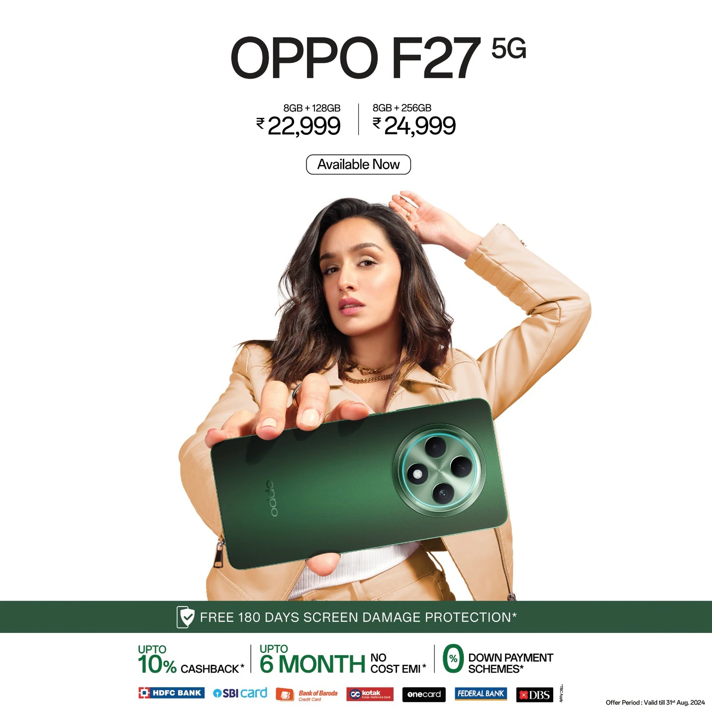 رفيقك الاجتماعي المثالي

في الختام، لا يعد هاتف OPPO F27 5G مجرد هاتف ذكي. إنه الرفيق الاجتماعي المثالي الذي يناسب نمط حياتك تمامًا. بفضل تصميمه الأنيق ومتانته القوية وشاشته عالية الجودة، فإن هذا الهاتف جاهز لملاءمة أسلوبك، سواء كنت في حفلة أو تلتقي بأصدقائك. يضمن لك نظام الكاميرا المذهل بالذكاء الاصطناعي التقاط كل لحظة بشكل مثالي، كما أن بطاريته طويلة الأمد تبقيك على اتصال مهما حدث. سواء كنت من محبي البث المباشر أو الألعاب أو إنشاء الوسائط المتعددة، فإن هاتف OPPO F27 5G مصمم لرفع مستوى استمتاعك إلى المستوى التالي.