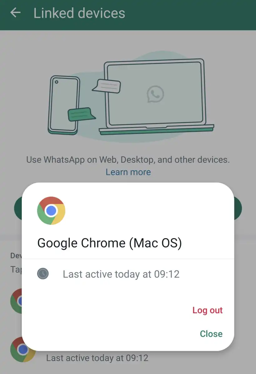 WhatsApp remove linked device