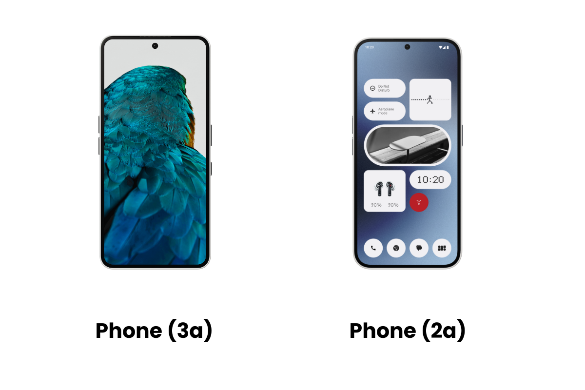 Nothing Phone 3a vs 2a screen