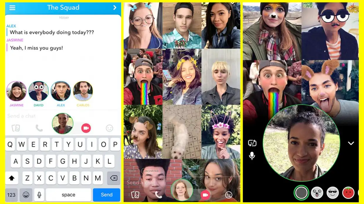 how to group video chat snapchat