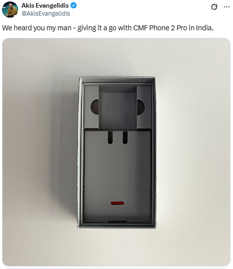 CMF Phone 2 retail box with a place for the charger
