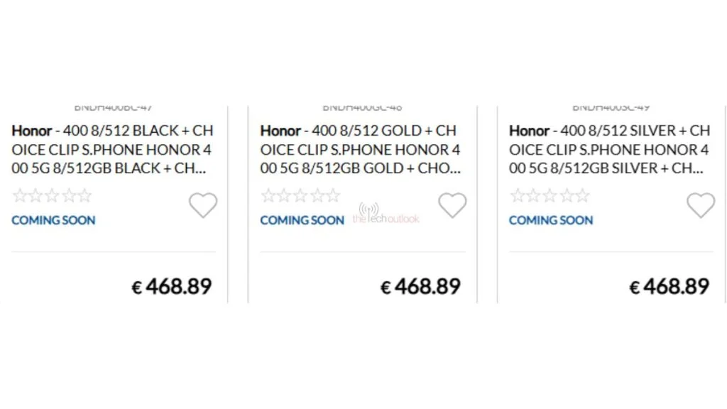 Honor 400 European Pricing Colour Options Memory Leaked 1024x576 1