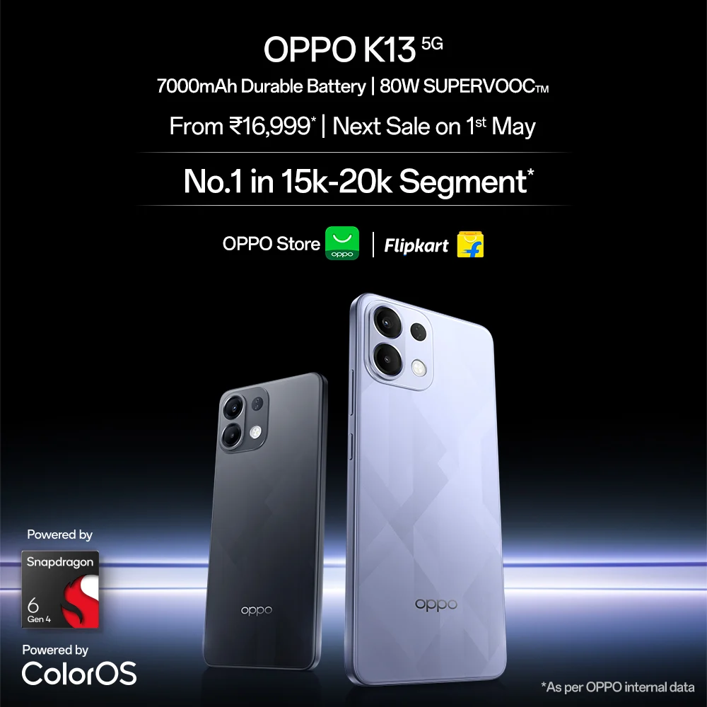 OPPO K13 5G Next Sale on 1st May