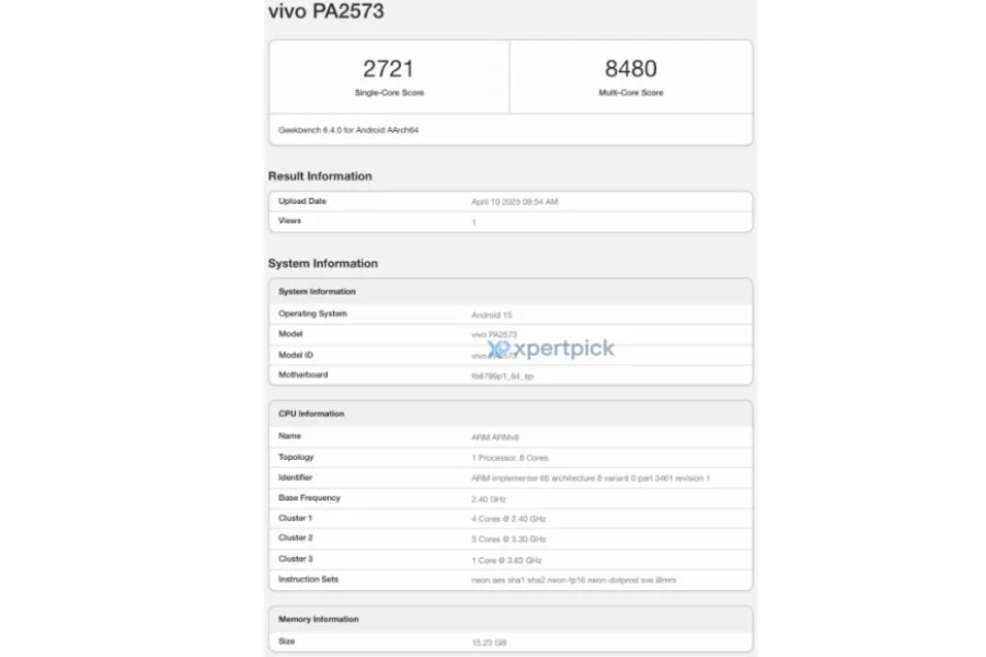 Vivo Pad 5 Pro geekbench debut