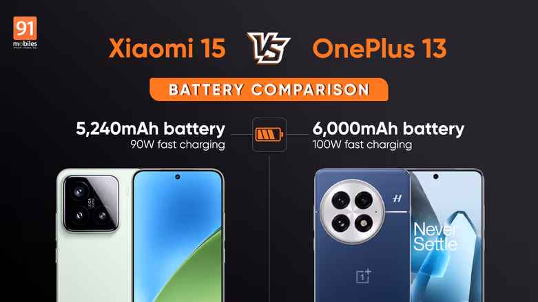 مقارنة بطارية Xiaomi 15 مقابل OnePlus 13