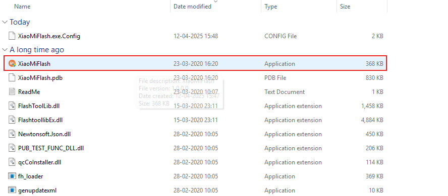 XiaomiFlash installation file