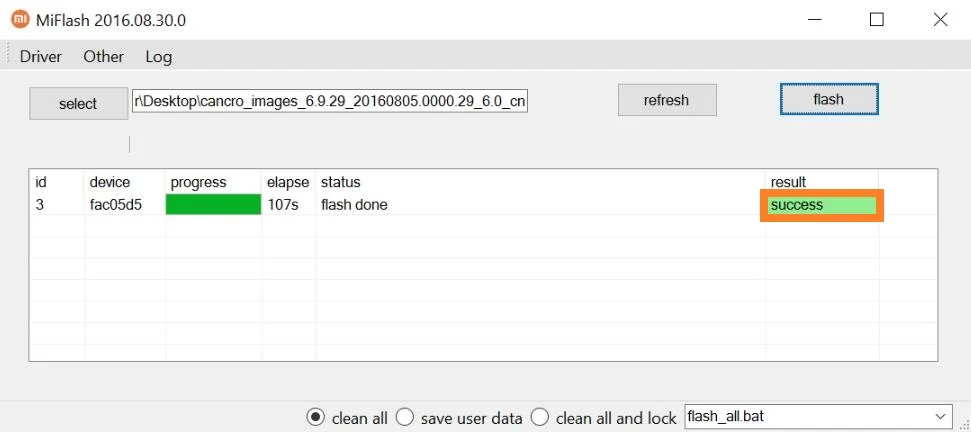 XiaomiFlash tool image