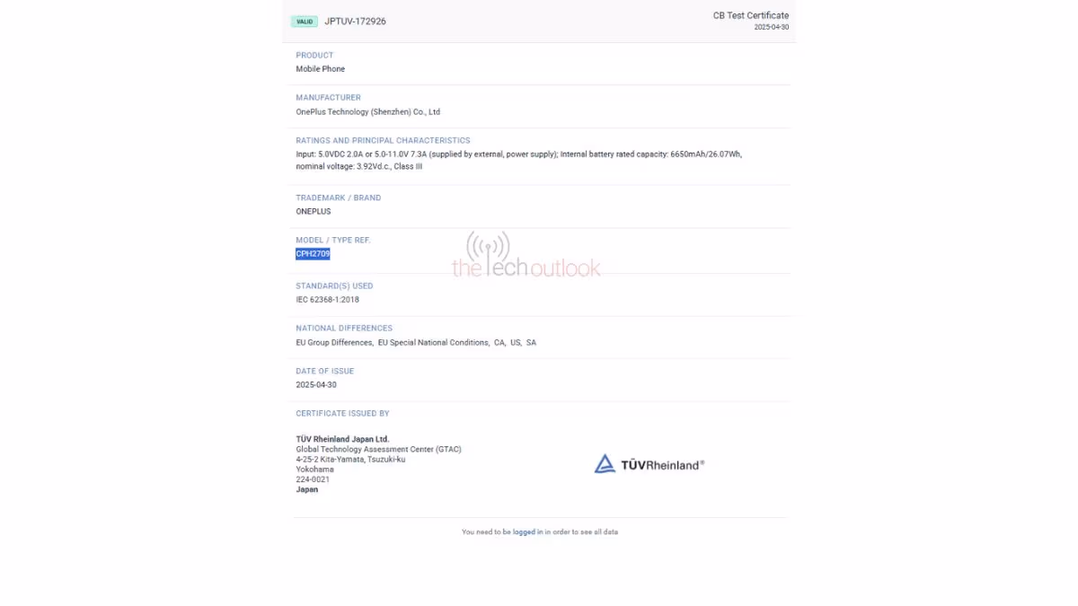 CPH2709 spotted on TUV could be the Nord 5 as per a recent leak it is expected to come with 70
