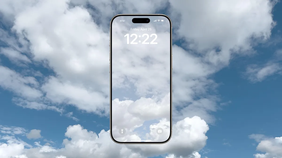 sky blue iphone on clouds