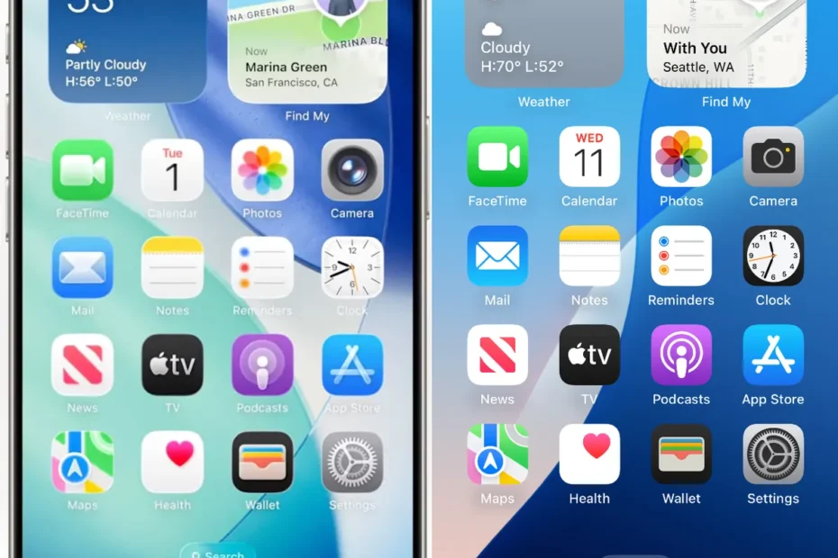 iOS 18 مقابل iOS 26