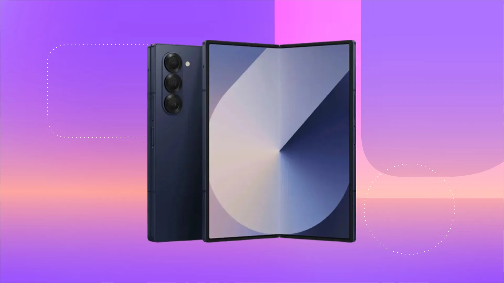 navy galaxy z fold 6 purple and pink bg