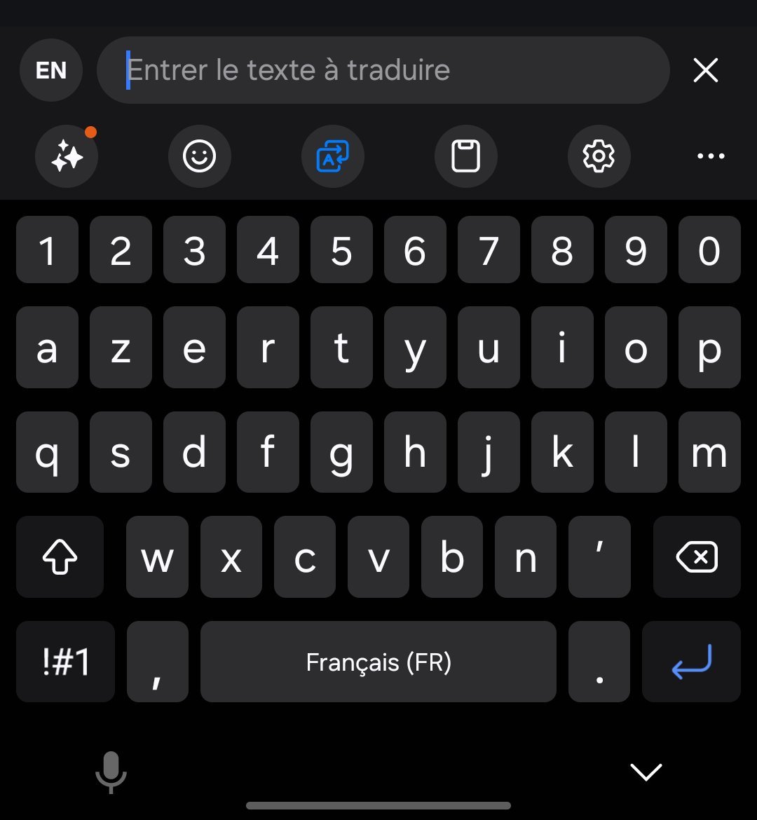 option traduction ia clavier samsung