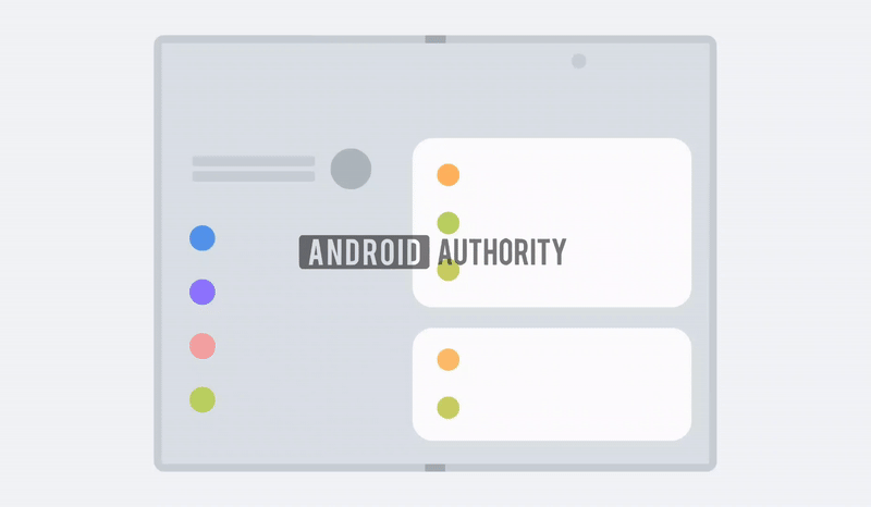 يظهر تصميم سامسونج القابل للطي العريض في إصدار البرنامج الداخلي 1 Samsung wide foldable design white