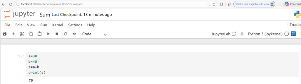 Your First Python Program sum program with print statement